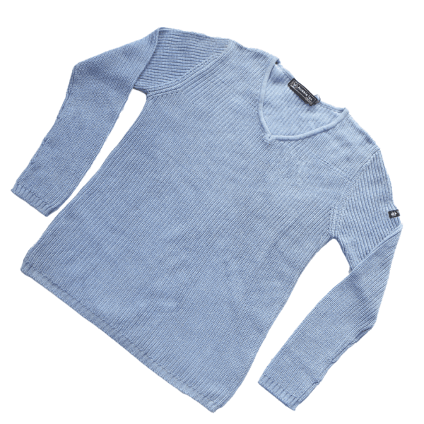 Women's Essential Cotton V Neck Knit Sweater - Image 3