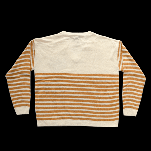 Women's Heart and Stripes V-Neck Sweater - Image 3