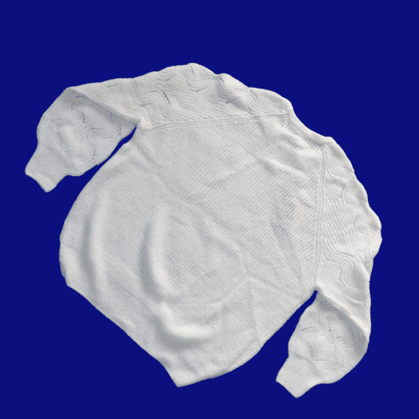 Women's Round Neck White Sweater - Image 2