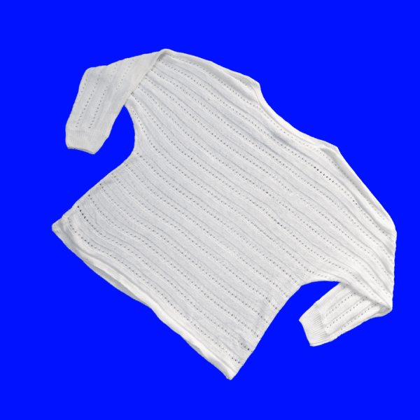 Curve White Slash Neck Open Knit Jumper - Image 2