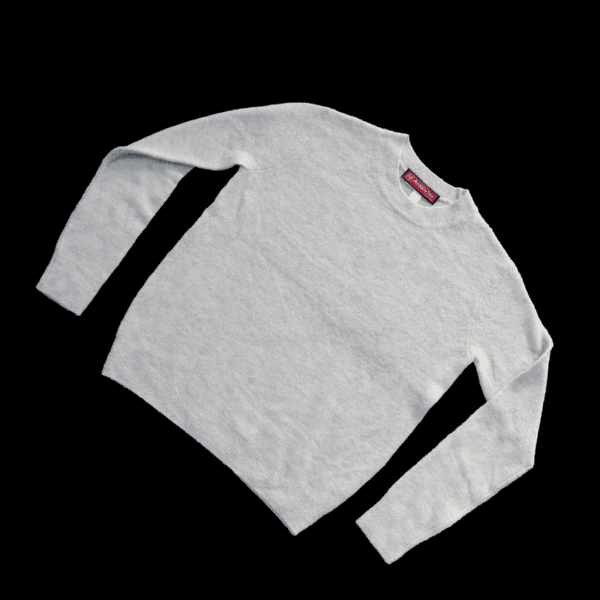 Light Grey Lambswool Crewneck Sweater - Image 2