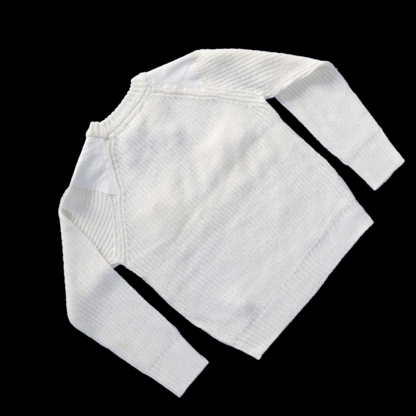 Mens White Wool Cable Knit Jumper - Image 4