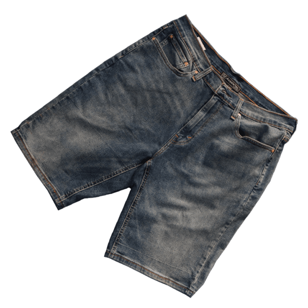 Solid Men Blue Denim Shorts - Image 2