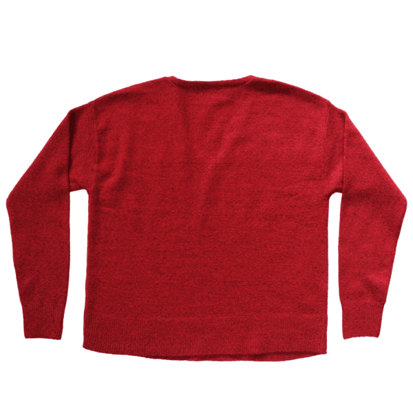 Women’s Oversized V-Neck Sweater with Long Sleeves - Image 3
