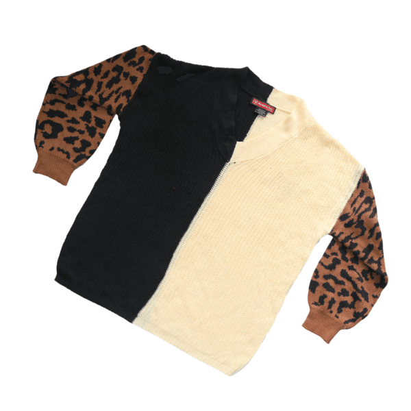 Long-Sleeve Animal Print Sweater - Image 2