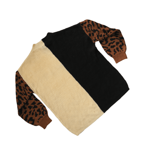 Long-Sleeve Animal Print Sweater - Image 4