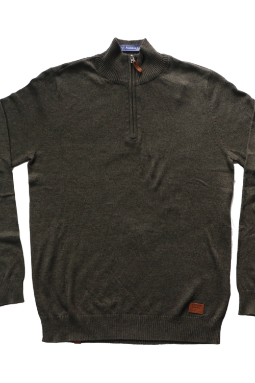 Men Solid High Neck Grey Sweater